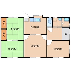 津々見江須賀貸家の物件間取画像